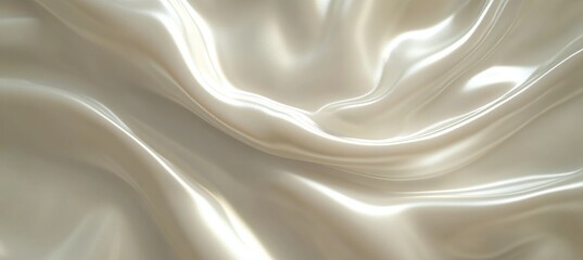 Obraz premium Flowing, White Satin Texture, Abstract Background With Soft Lighting And Elegant Drapes