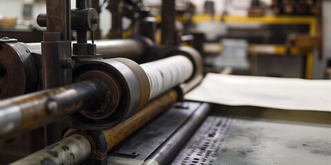 Industrial Printing Machine in Action at a Modern Factory