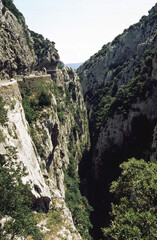 Obraz premium Gorges de Galamus, canyon in Occitanie, France
