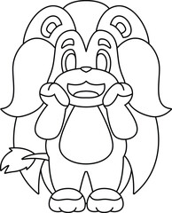 Lion long Mane Animal Vector Graphic Art Illustration