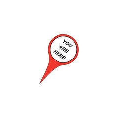 Marker location icon with you are here