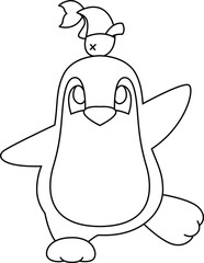 Penguin Fish Balancing Animal Vector Graphic Art Illustration