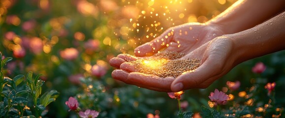 Seeds of Hope A Handful of Potential in the Golden Hour