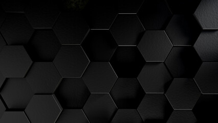 Black abstract seamless pattern with black hexagons. Hexagons texture pattern background copy...