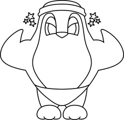 Penguin Bodybuilder Bodybuilding Animal Vector Graphic Art Illustration