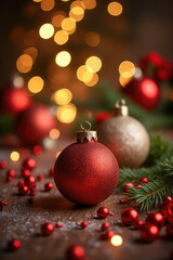 Fototapeta premium Christmas background with space for text