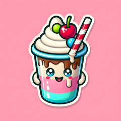 Funny Milkshake sticker animated isolated