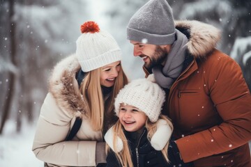 Fototapeta premium PNG Christmas snow laughing outdoors.