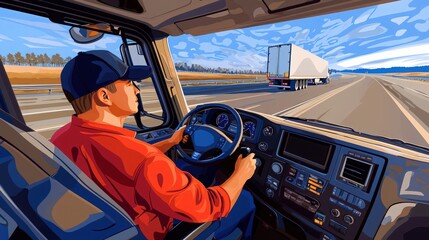 Truck Driver on Open Highway