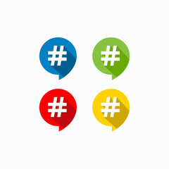 Hashtag icon. Hashtag symbol. Social Media icon. Vector illustration.