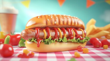 Delicious bratwurst sausages served with savory sauce and a fresh bun ideal for barbecues and summer gatherings