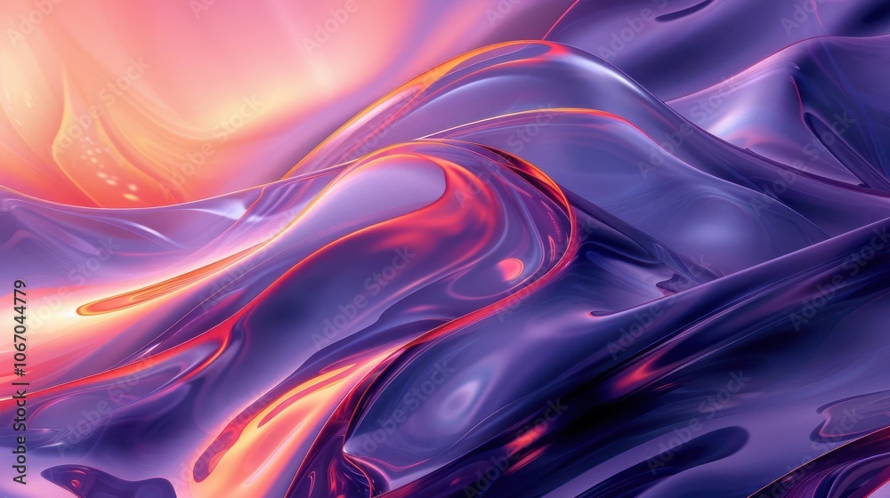 Wall mural a vivid and abstract image with flowing, colorful forms in a space background.