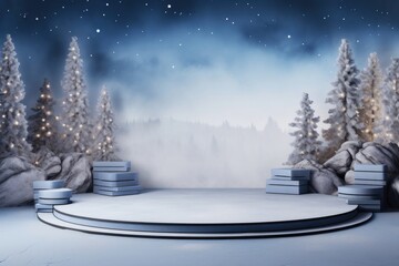 Winter night christmas nature.