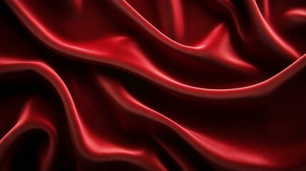 Obraz premium Luxurious red silk fabric with smooth, flowing texture and shine.