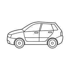 Fototapeta premium Minimalist Car Isolated on White Vector Illustration Featuring Modern Sedan and Hatchback for Automotive Design Art