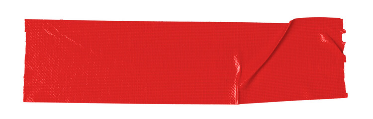 Red adhesive sticky tapes isolated cutouts in transparent background.