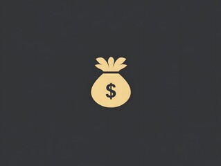 Money Cash Bag. Wealth Dollar Sign. Rich Finance Icon Logo Symbol
