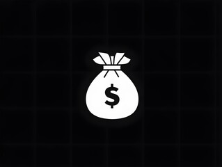 Simple Money Cash Bag. Wealth Dollar Sign. Rich Finance Icon Logo Symbol