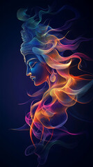 Obraz premium Shiva, phone wallpaper, the revered god of wealth and prosperity