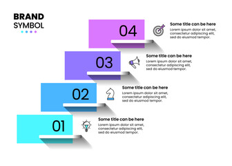 Infographic template. Modern staircase with 4 steps