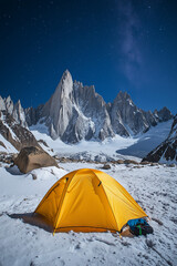 tent in the mountains, camping in the mountains