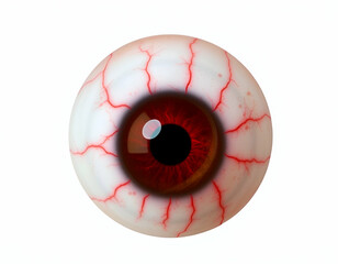 red eye in the shape of a heart