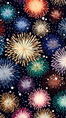 Fototapeta premium Firework pattern mobile wallpaper fireworks illuminated backgrounds.