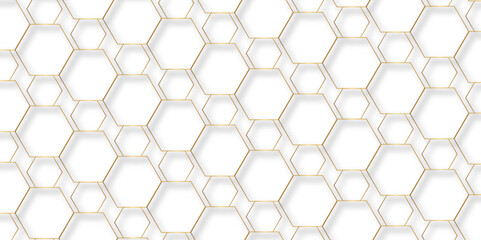 Naklejka premium Abstract background with hexagons. Geometric hexagon polygonal pattern background vector. Seamless geometric vector pattern, packing design. white hexagon 3D background. Surface polygon pattern.vector