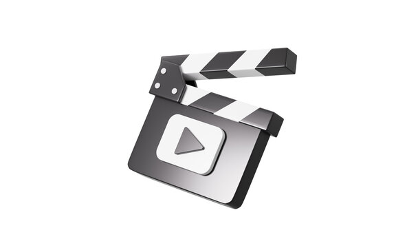 Cartoon clapper board model, 3d rendering.