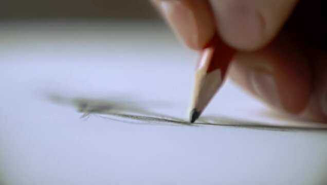 sketching on a piece of paper with a pencil