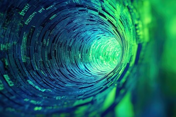 Obraz premium Abstract Visual of Encrypted Data Transfer Concept