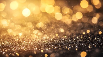 Gold Glitter Texture on Elegant Black Background.