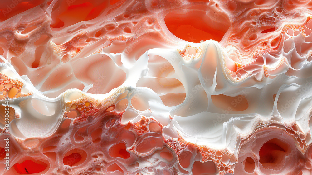 Aufkleber abstract patterns of orange and white fluid shapes create mesmerizing visual effect, showcasing beau