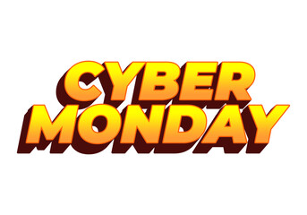 Cyber monday. Text effect in 3 dimensions look, good for social media ads