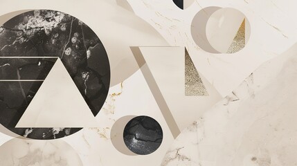 Minimalist Geometric Shape Display Wall - an elegant and contemporary visual. The minimalist design creates a clean and sophisticated backdrop for various displays.