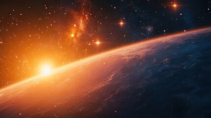 Breathtaking outer space scene reveals the cosmic beauty of the universe, with vivid colors and captivating celestial formations, perfect for capturing the essence of outer space.