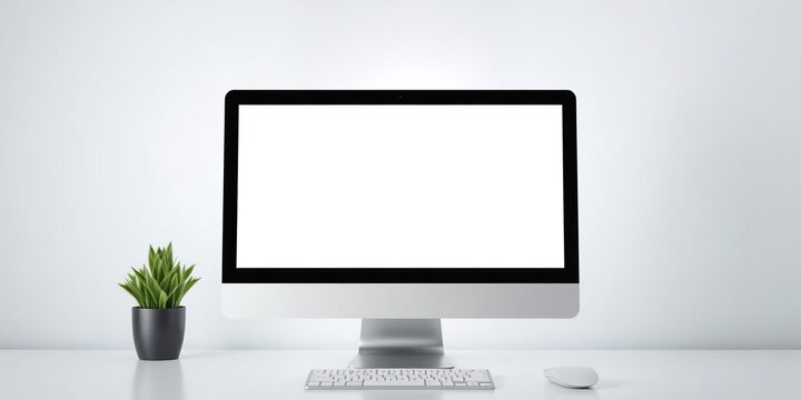 Computer screen with blank display for customizable graphics, computer