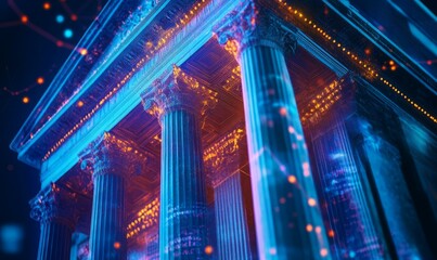 Interconnected banks communicate through an interbank system for financial transactions, information exchange, and to combat money laundering, while also connecting with government agencies