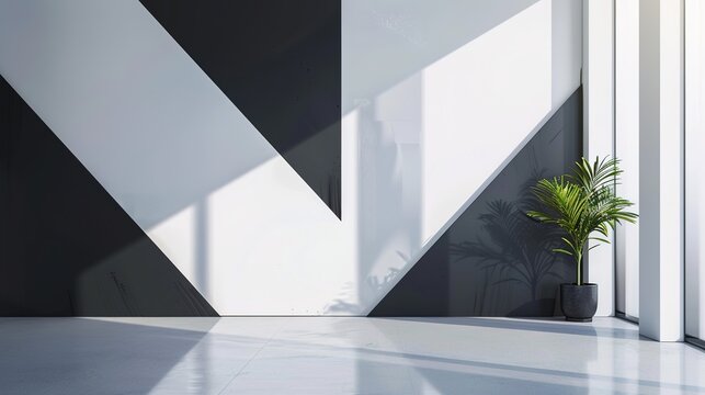 Minimalist Geometric Shape Display Wall - an elegant and contemporary visual. The minimalist design creates a clean and sophisticated backdrop for various displays.