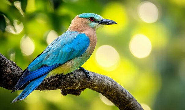 Indian roller in Bardia national park Nepal ; specie Coracias benghalensis family of Coraciidae