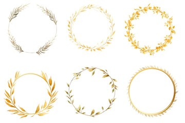 Elegant gold and neutral floral frame collection for invitation and design elements