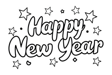 lettering happy new yea vectors art