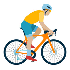 Vector cyclist on a road bike