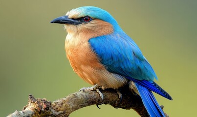 Fototapeta premium Indian roller in Bardia national park Nepal ; specie Coracias benghalensis family of Coraciidae