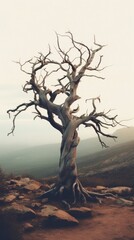 Fototapeta premium Dead tree driftwood outdoors nature.