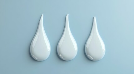 Milk , white water droplet or cream drip isolated. Realistic drop shampoo, gel or lotion skincare collections