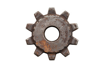 Rusty gear on a white isolated background.