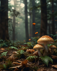 mushrooms in the forest