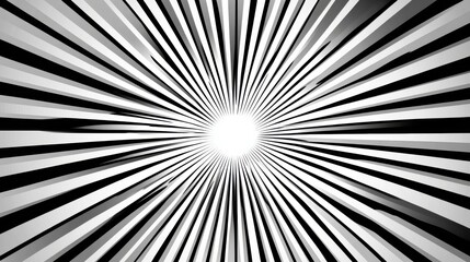 Radial Black and White Burst Background Design