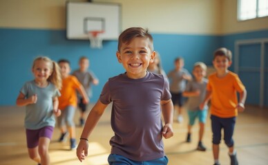 Kids Playing In School .basketball court, sports, team, youth, exercise, physical activity, fun